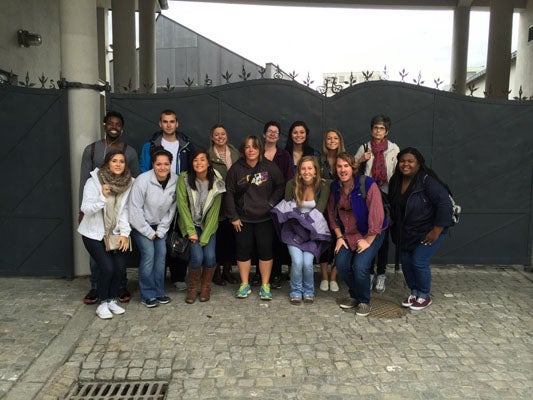 Students outside of Auschwitz Concentration Camp in Poland during Summer 2016 Study Abroad.